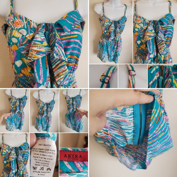 AKIRA multicolor starburst strap Dress small - Picture 6 of 9